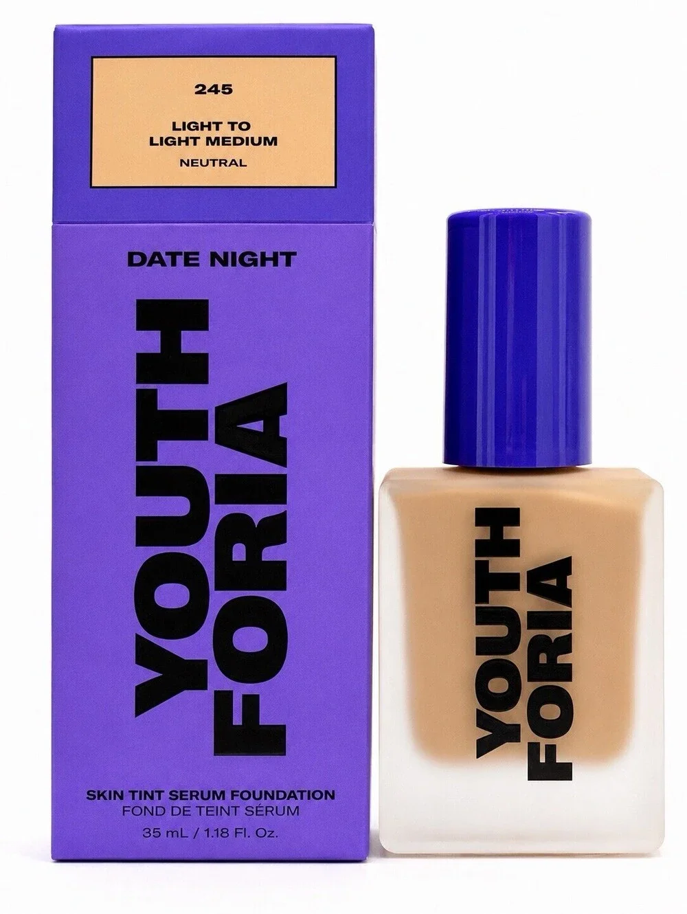 Youthforia Date Night Skin Tint Serum Foundation - 315 LIGHT MEDIUM Neutral NIB